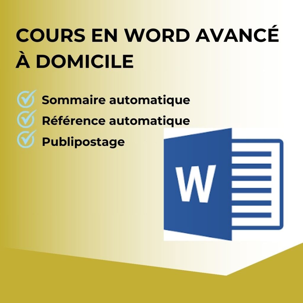 Cours Word avancé à domicile dakar