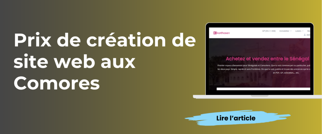 Prix de création de site web aux Comores