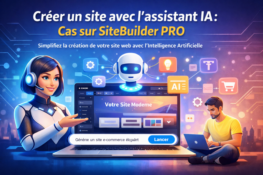 Créer un site avec l’assistant IA cas sur SiteBuilder PRO
